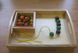 Montessori online threading beads