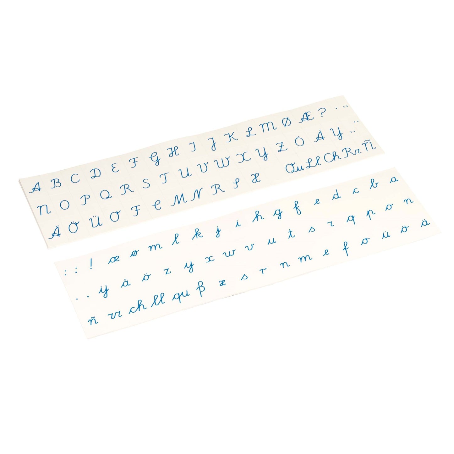 Nienhuis Printed Alphabet: International Cursive - Blue (NL)