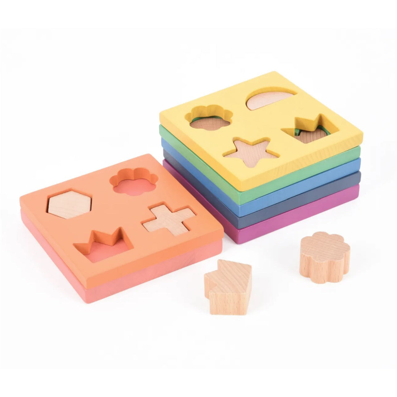 Rainbow Wooden Shape 3D Puzzle