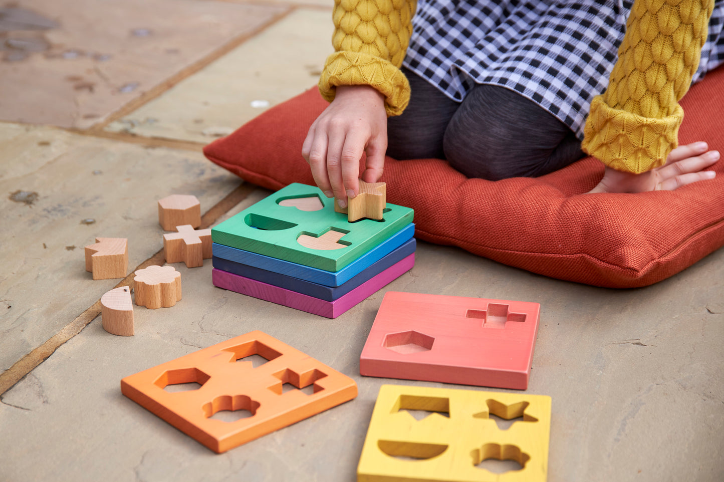 Rainbow Wooden Shape 3D Puzzle