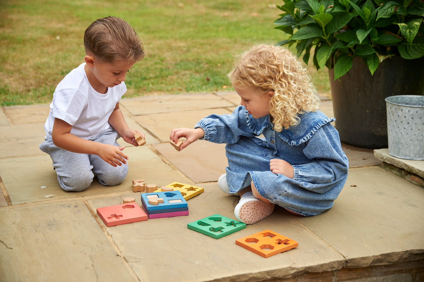 Rainbow Wooden Shape 3D Puzzle