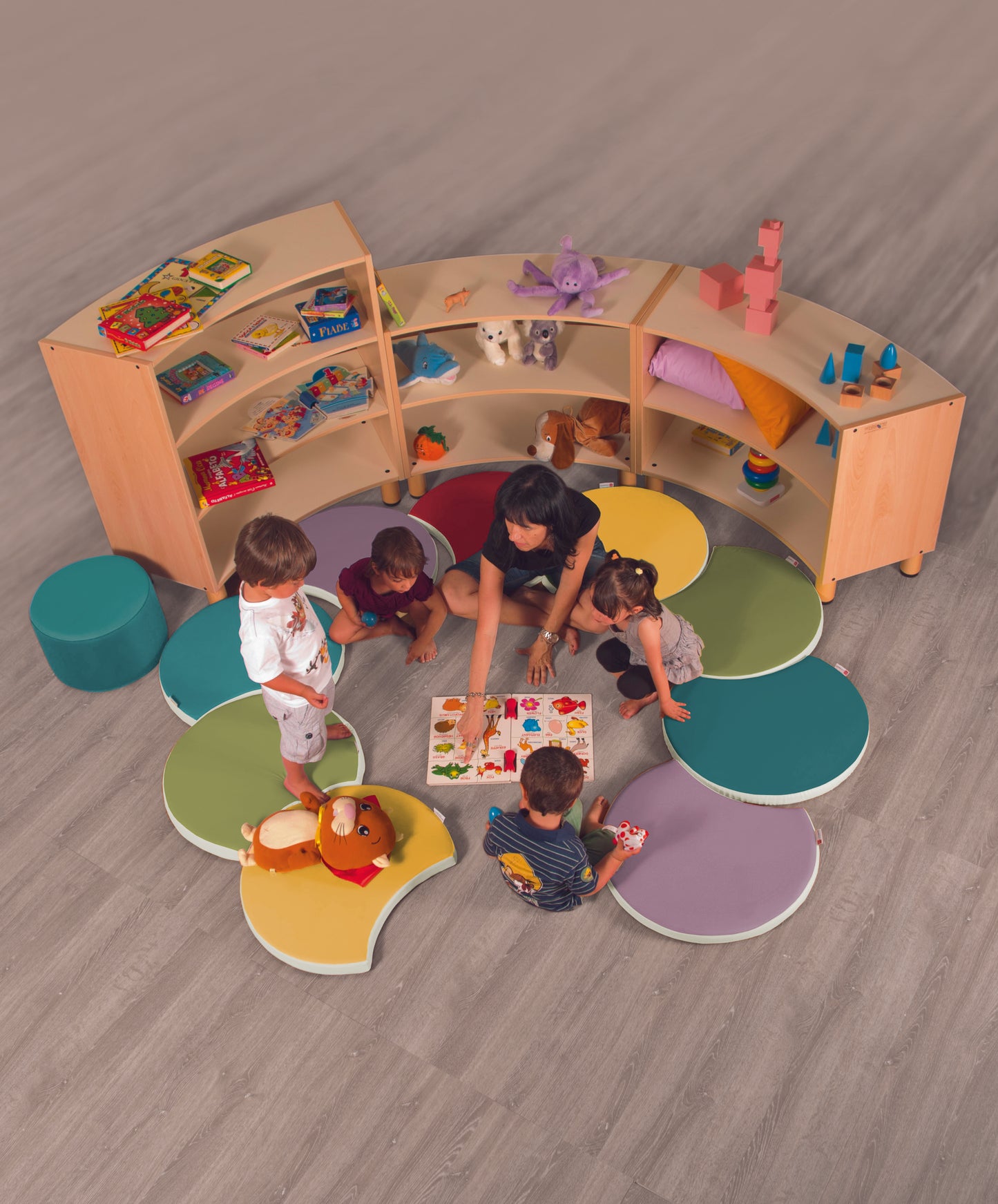 45° CURVED OPEN 2-LAYER CABINET 70cm H (NL)