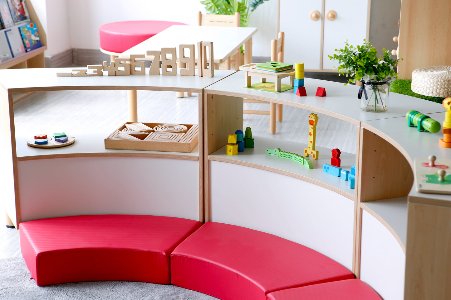 45° CURVED HALF-OPEN 2-LAYER CABINET 70cm H (NL)