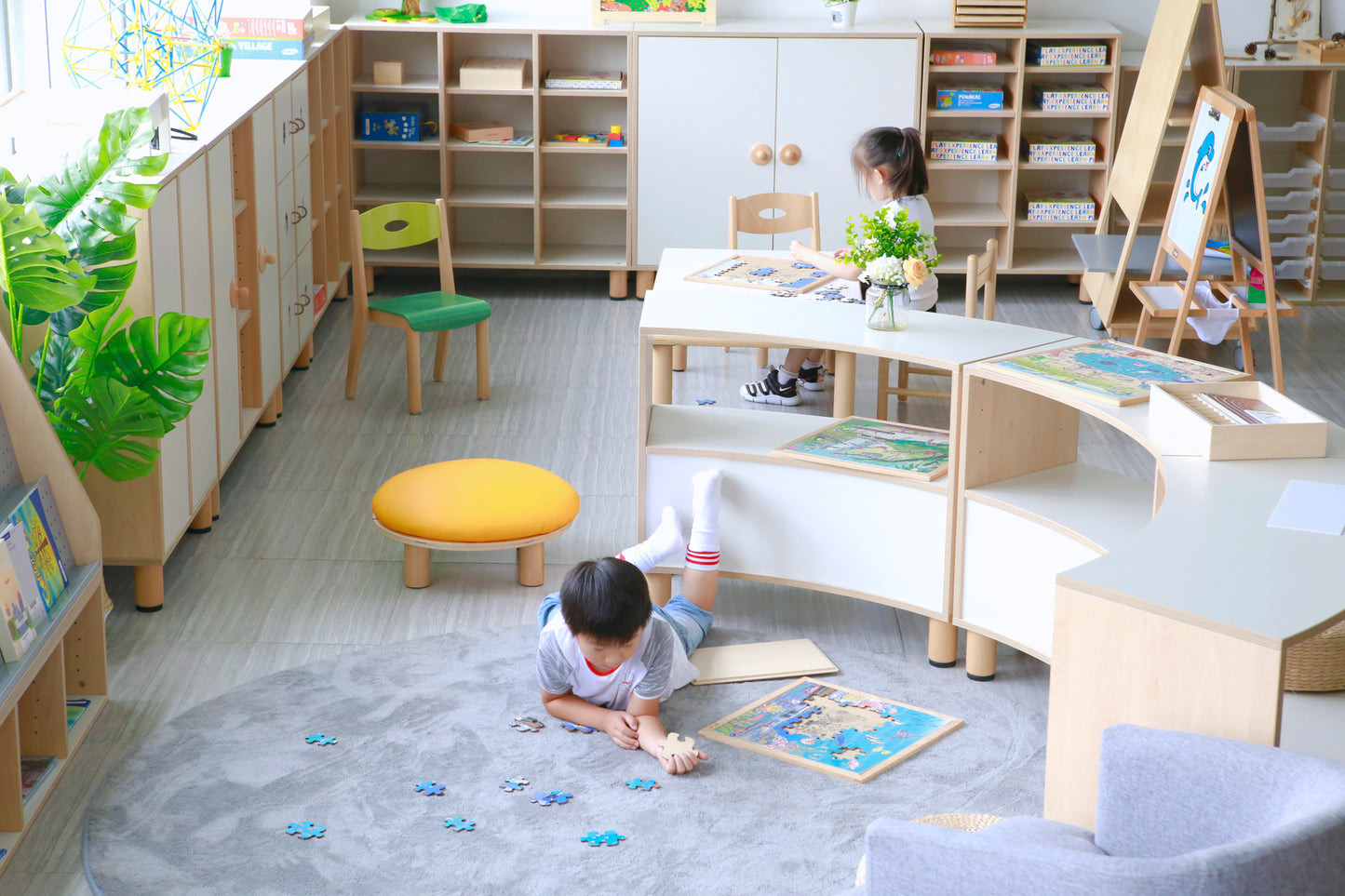 45° CURVED HALF-OPEN 2-LAYER CABINET 70cm H (NL)