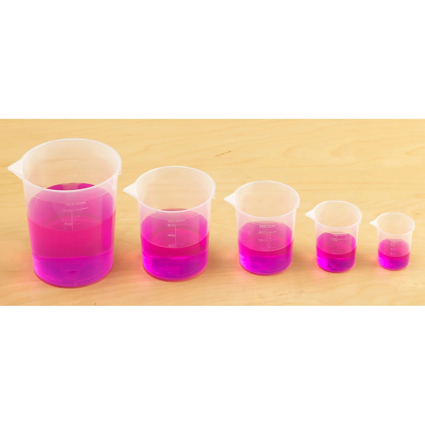 Set of 5 Measuring Beakers