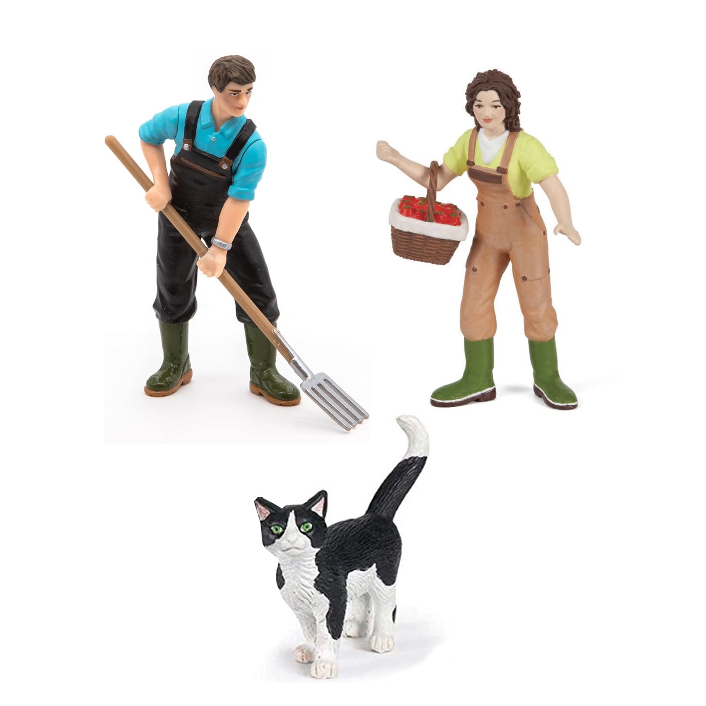 Farmer Figures with a Cat