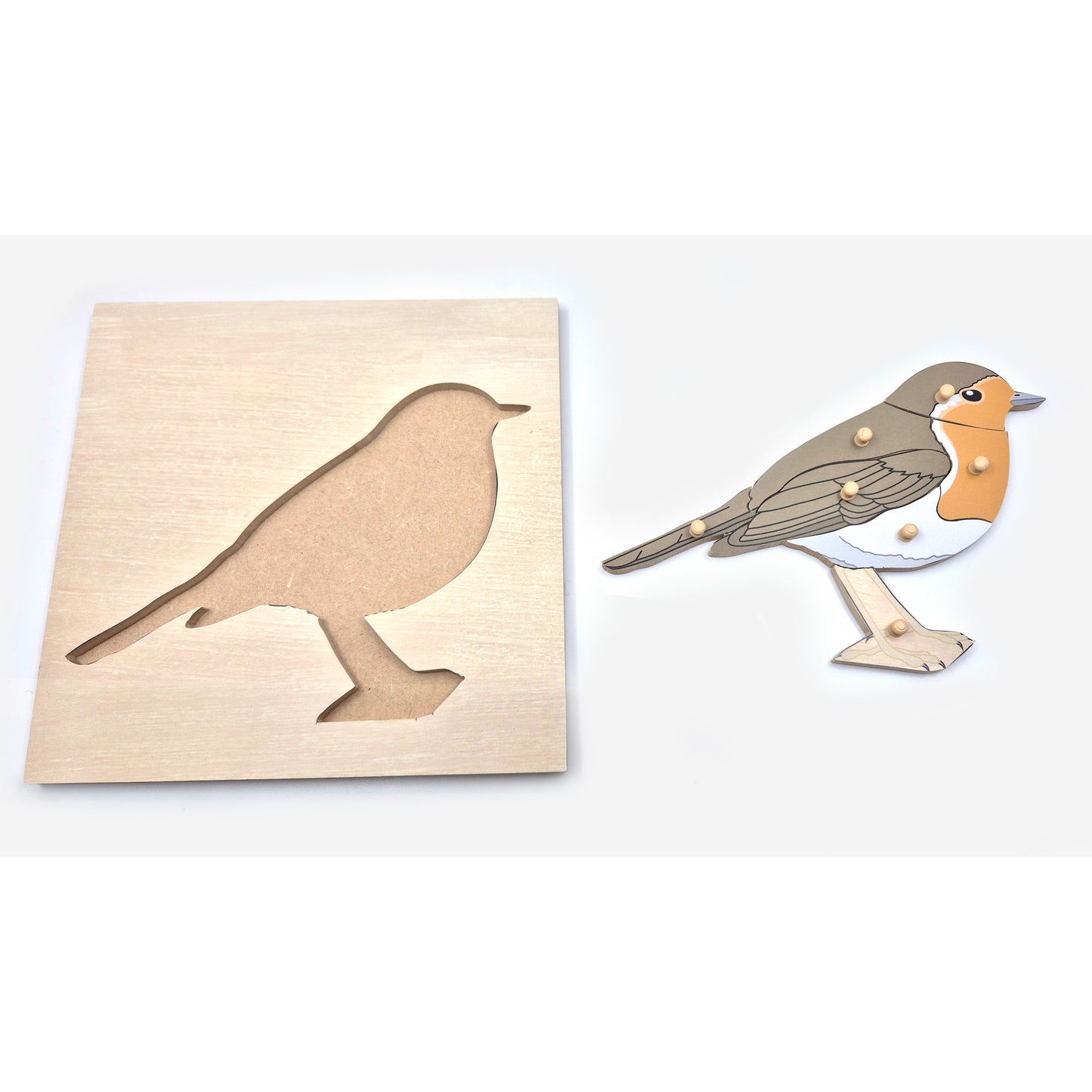 Native British Birds Peg Puzzles Set of 6
