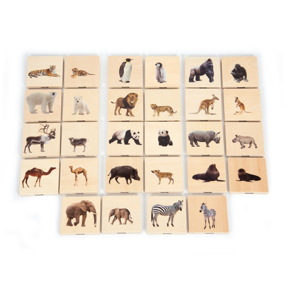 Wild Animals Wooden Blocks: Adults and Young