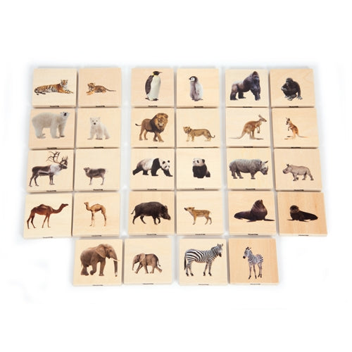 Wild Animals Wooden Blocks: Adults and Young