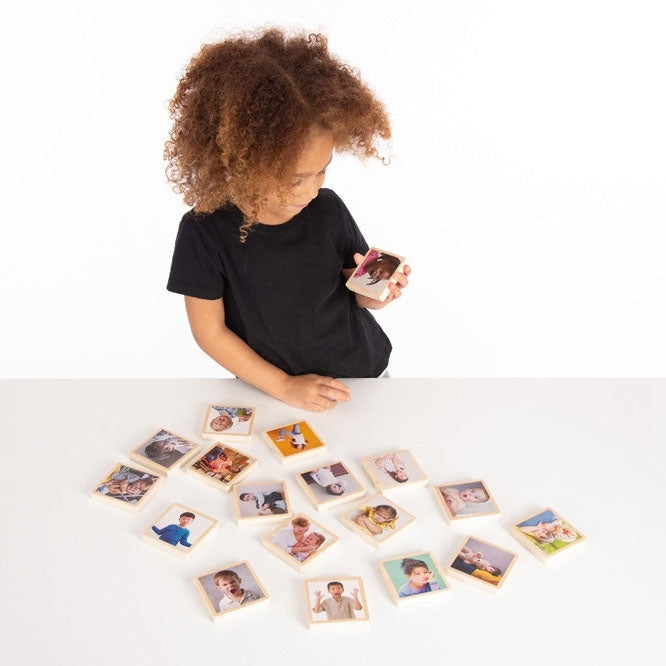 Emotions and Facial Expressions Photo Wooden Tiles