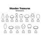 Wooden Coloured Treasures Set - 42 pieces