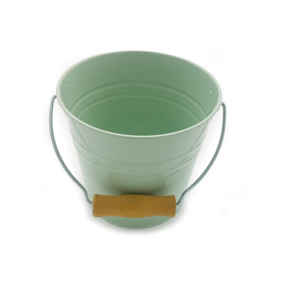 Pale Green Metal Bucket