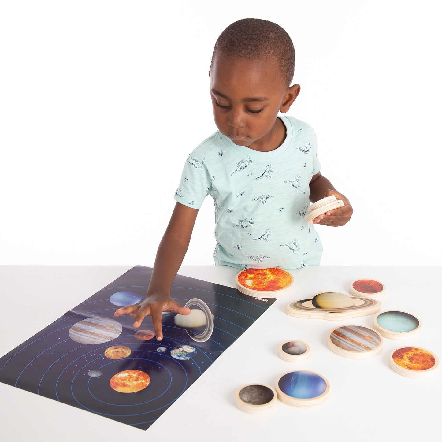 Solar System Wooden Discs / Mobile and Poster