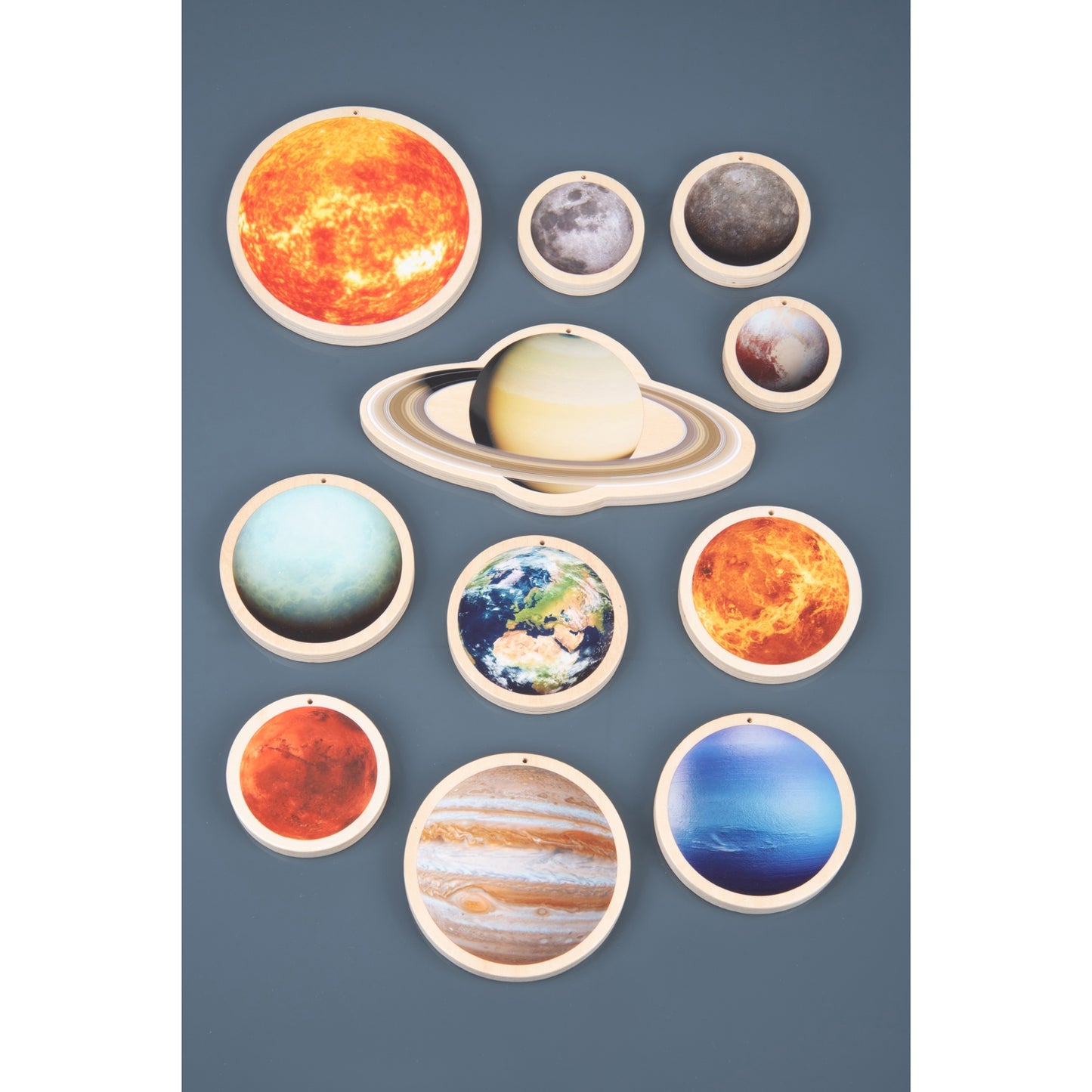 Solar System Wooden Discs / Mobile and Poster