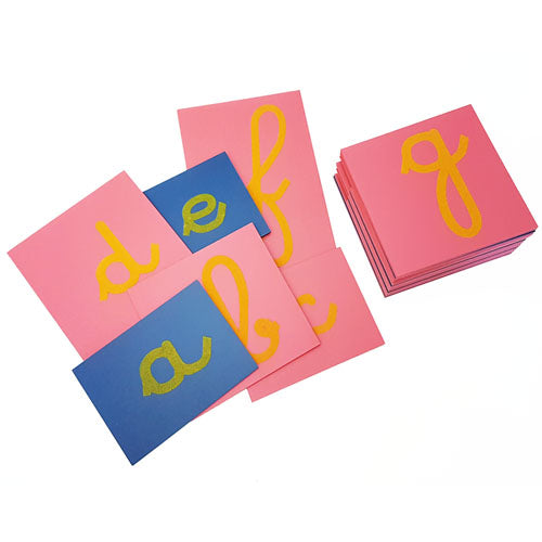 Montessori French Sandpaper Letters - Lower Case Cursive