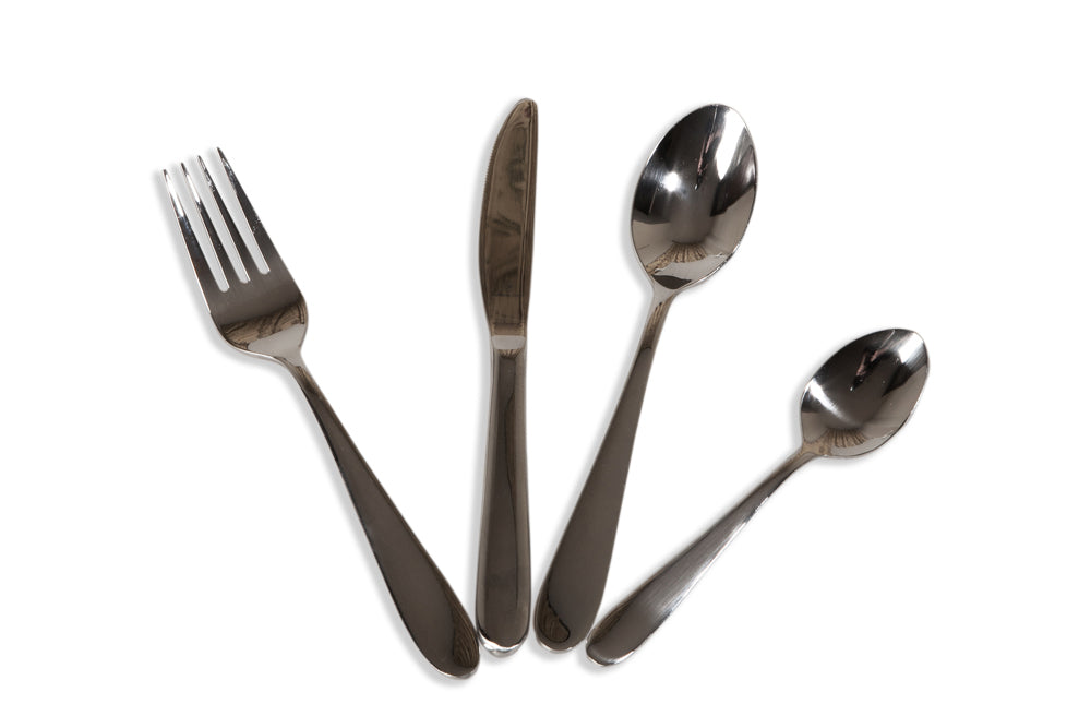 Outlet Four Piece Child's Stainless Steel Cutlery Set