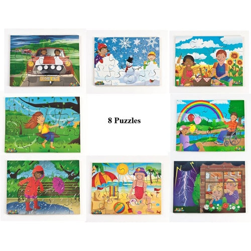 Set of 8 Weather Jigsaw Puzzles