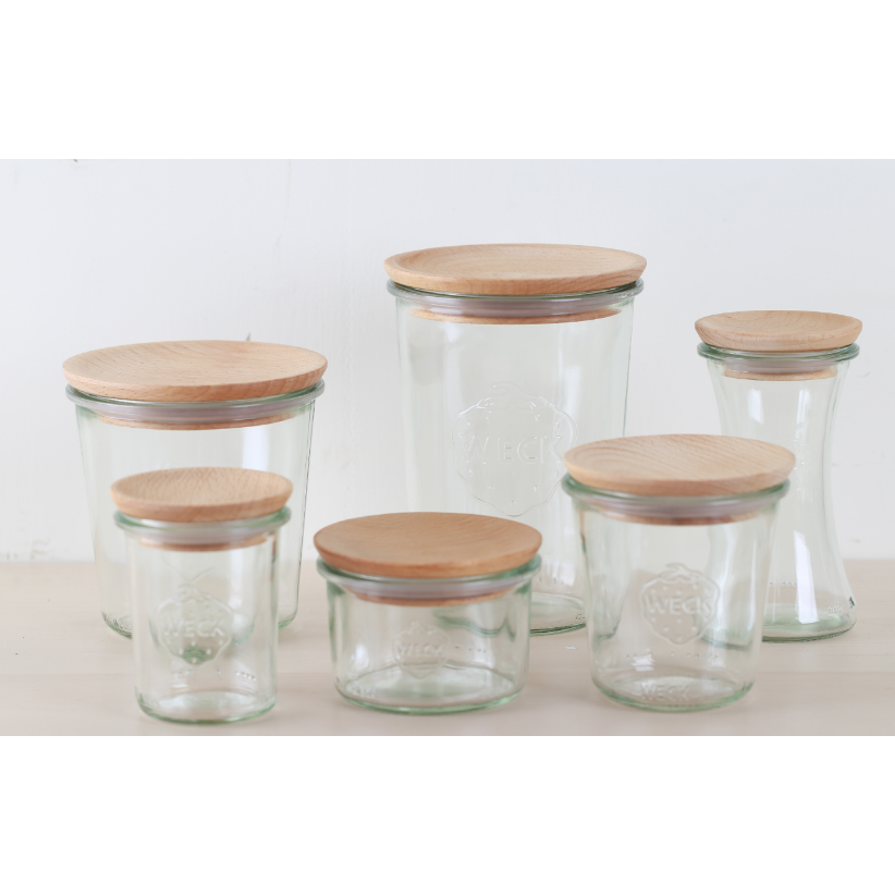 Outlet Set of 6 100mm Large Wooden Lids. Fits WECK Models 738 739 740 741 742 743 744 745 748.