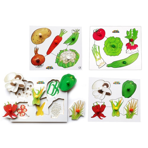 3 Vegetable Peg Puzzles