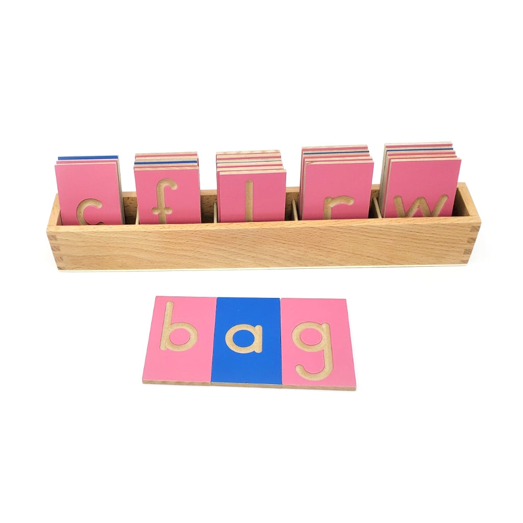 Mini Grooved Letter Tiles: Print Lower Case with Tray and Stylus