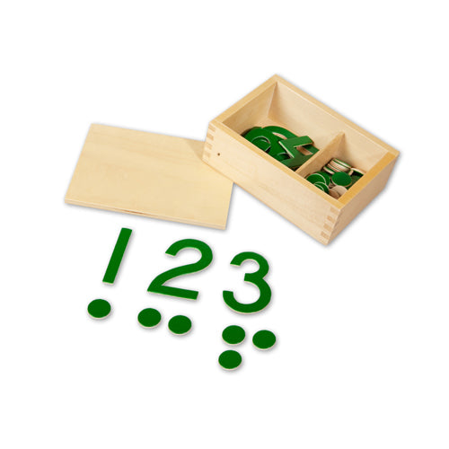 Montessori Cut-out Numerals and Counters - Green