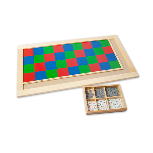 Montessori Multiplication Checker Board and tiles