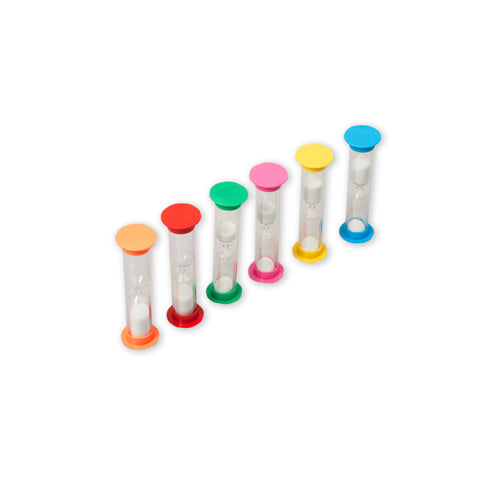 Montessori Set of 6 Sandtimers: 30 secs - 5 mins