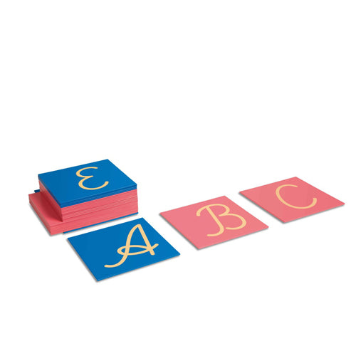 Nienhuis Montessori Sandpaper Capitals: International Cursive