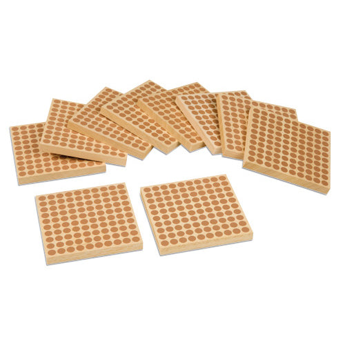 Nienhuis Montessori Wooden Square Of 100, Per 10