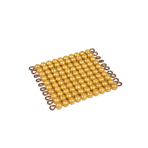 Nienhuis Montessori One Golden Bead Square Of 100, Ind.Beads