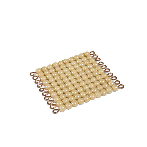 Nienhuis Montessori One Golden Bead Square Of 100, Glass Bds