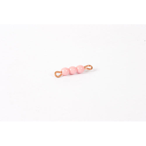 Nienhuis Montessori Spares Individual Glass Bead Bar Of 3: Pink