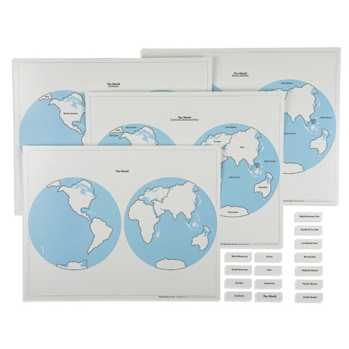 Nienhuis Montessori Csm, Hemisphere Maps And Labels Set