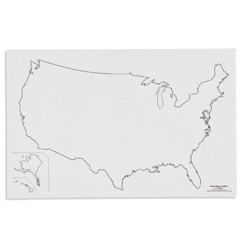 Nienhuis Montessori Csm, Paper Maps U.S., Outline