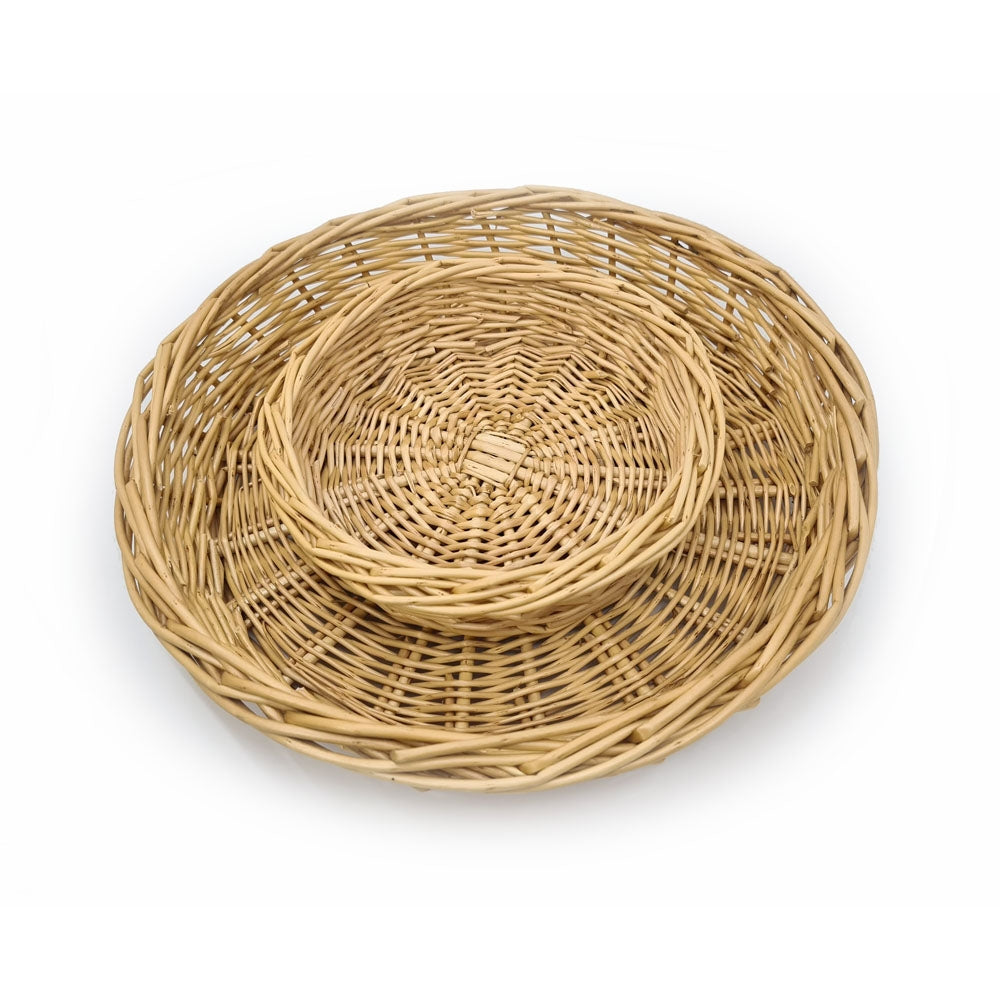 Pair of 15cm and 25cm Round Basket Trays