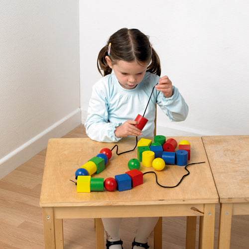 Montessori Giant Wooden Lacing Beads