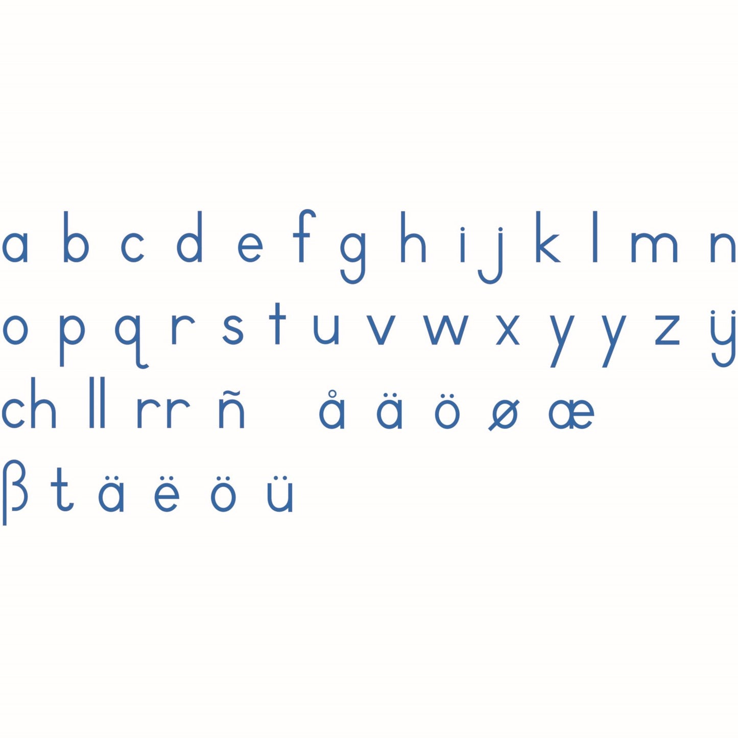 Nienhuis Small Movable Alphabet, International Print, Blue (NL)