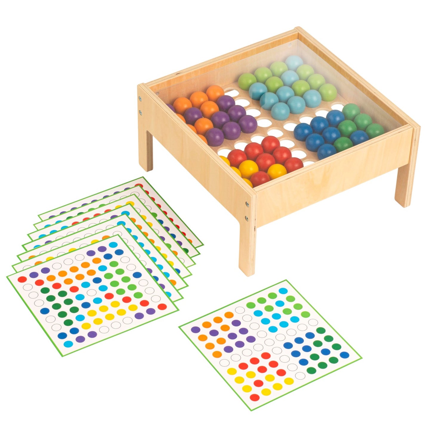 Mosaic table with coloured balls (NL)