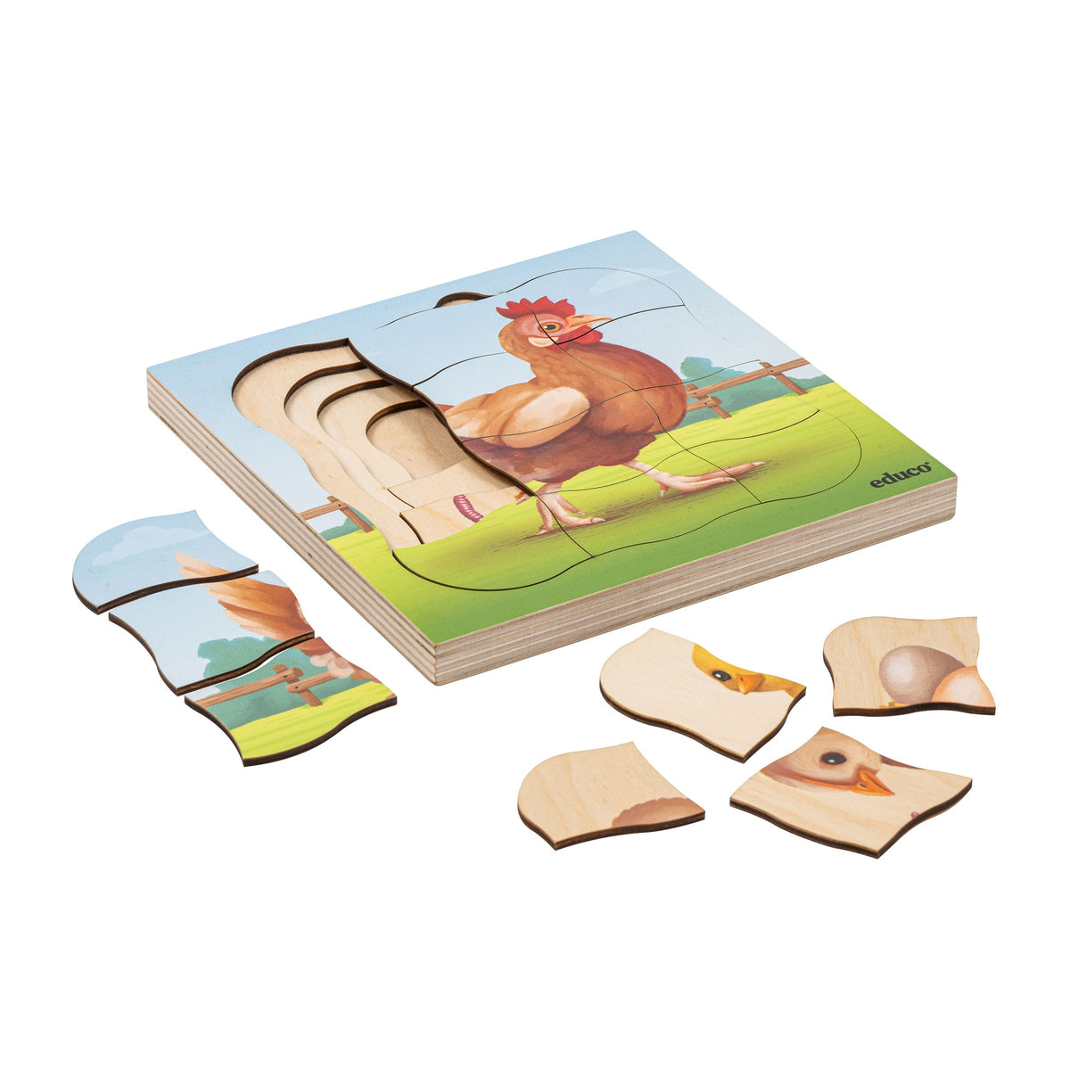 Set of 5 Growth Puzzles - On the Farm (NL)