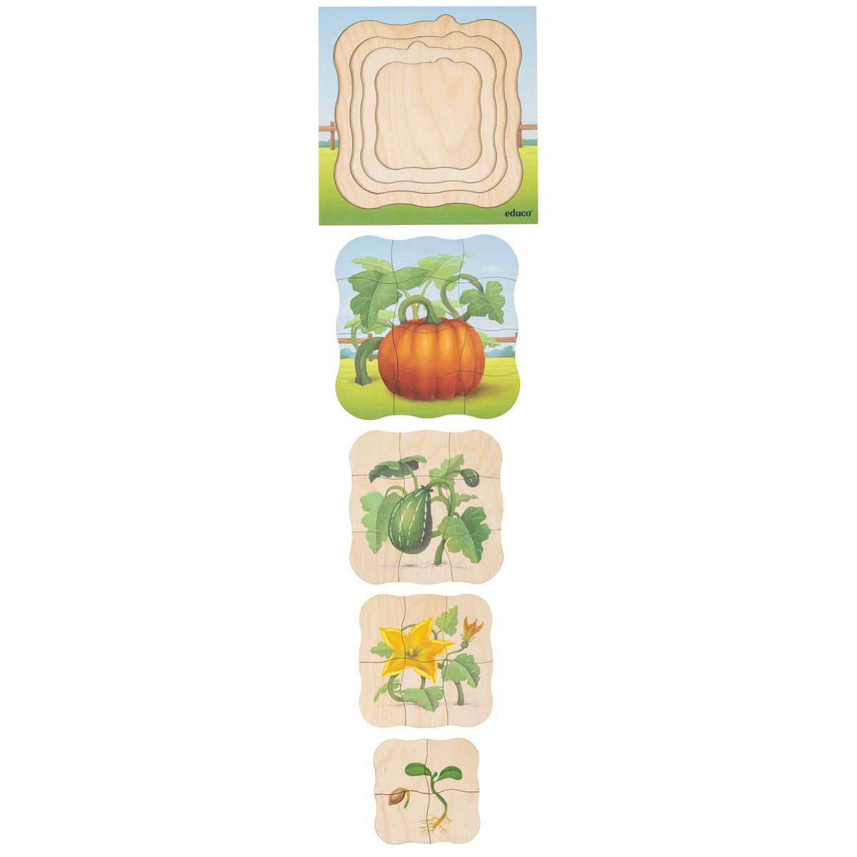Set of 5 Growth Puzzles - On the Farm (NL)