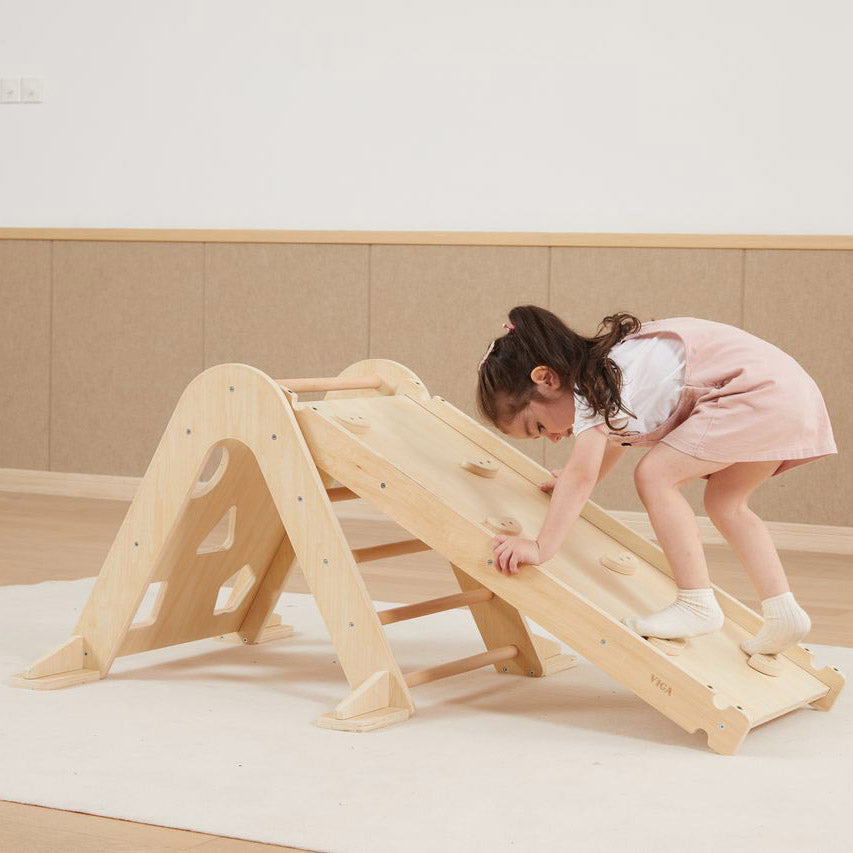 Wooden Climbing Set with Arch, Triangle and Board