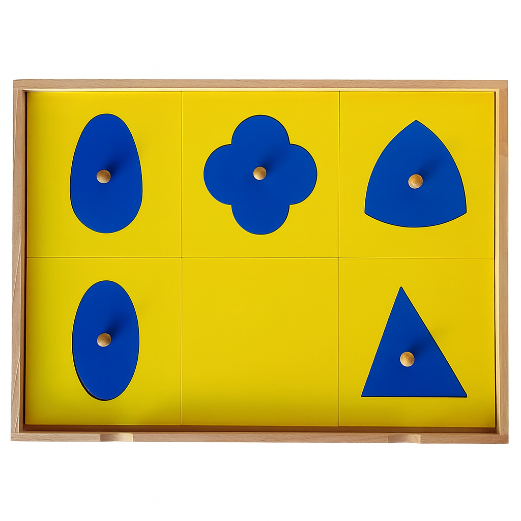Geometric Presentation Tray with 4 Curvilinear Shapes and a Triangle