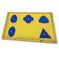 Geometric Presentation Tray with 4 Curvilinear Shapes and a Triangle