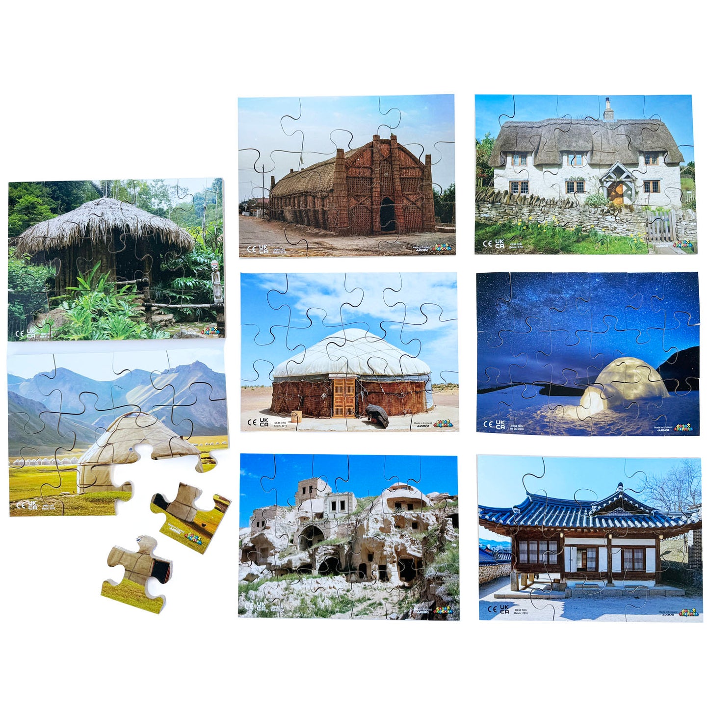 Homes around the World Photo Jigsaw Puzzles: Set of 8