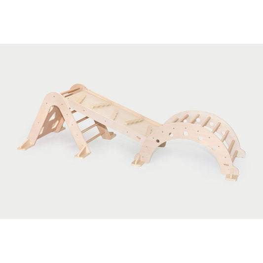 Wooden Climbing Set with Arch, Triangle and Board