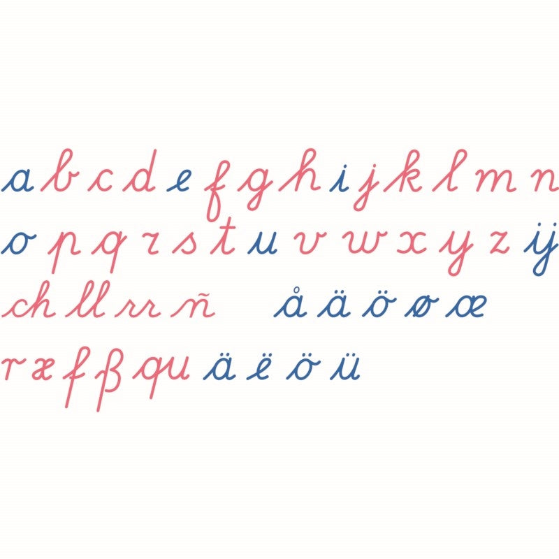 Nienhuis Montessori Movable Alphabet: International Cursive