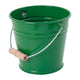 Dark Green Metal Bucket with Wooden Handle