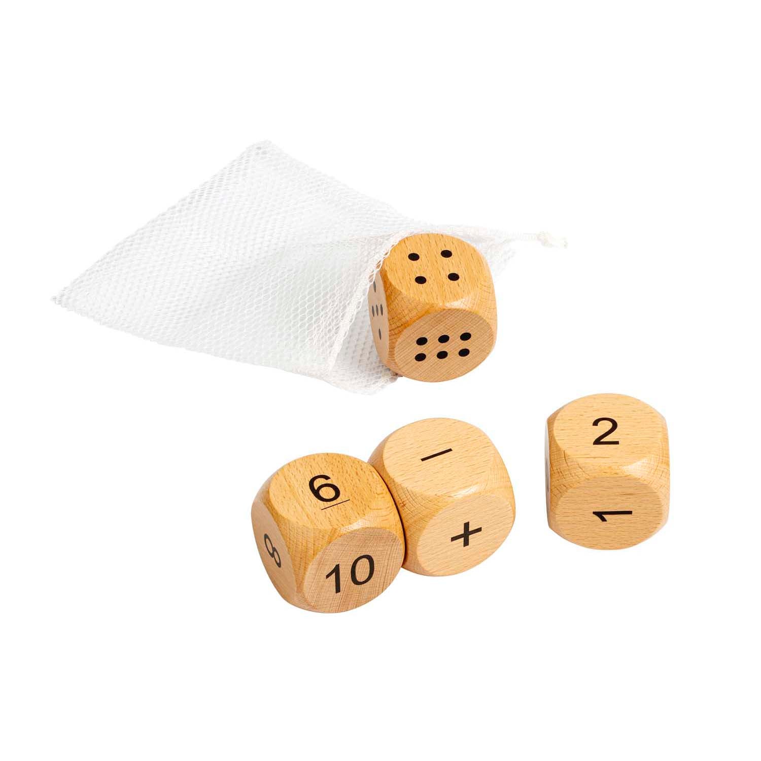 Math Dice Set Math dice large – Absorbent Minds Montessori