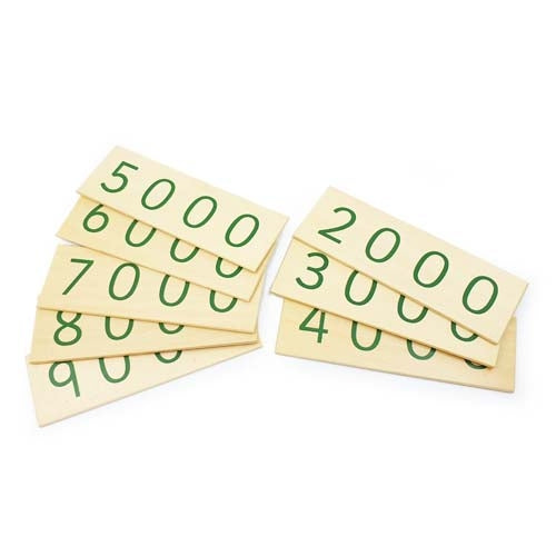 Montessori Wooden Small Place Value Cards 2000-9000