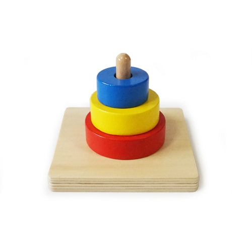 Montessori Three Stacking Discs on a Vertical Dowel
